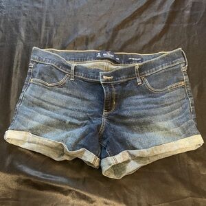 Hollister Women's Dark Blue Jean Shorts